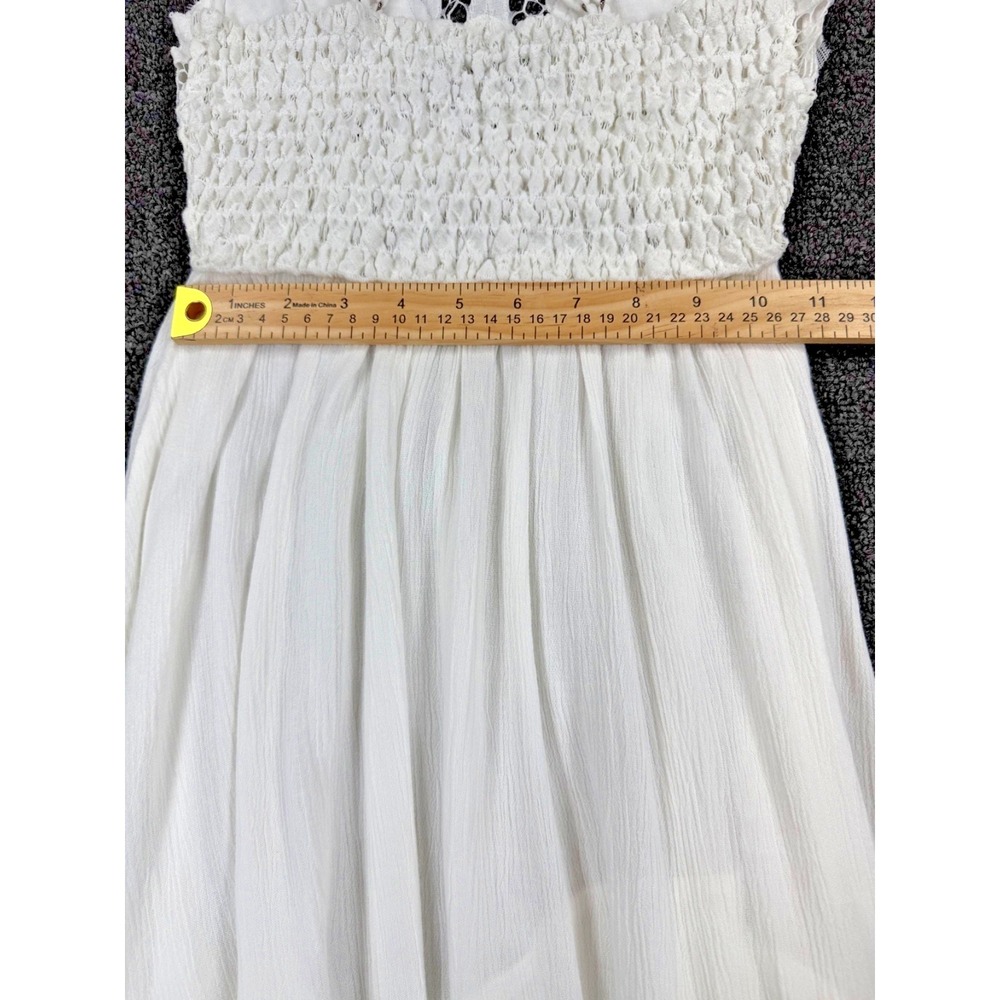 Free People One Adella Slip Dress crochet lace handkerchief hem charcoal size XS - Picture 8 of 9